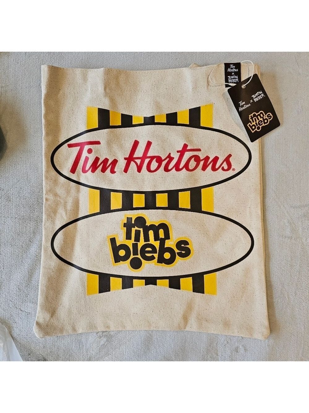 Justin Bieber Tim Biebs Tim Hortons Tote Bag